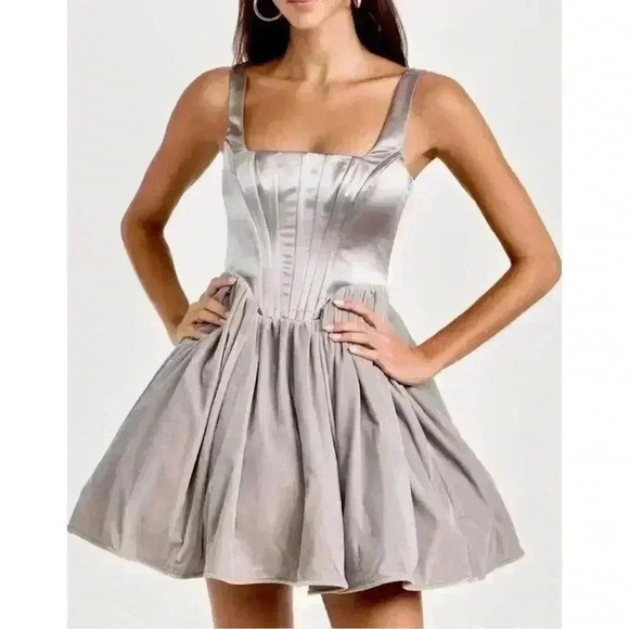 New STAUD Landscape Dress Silver New w/Tags Retails $450 - Picture 12 of 13